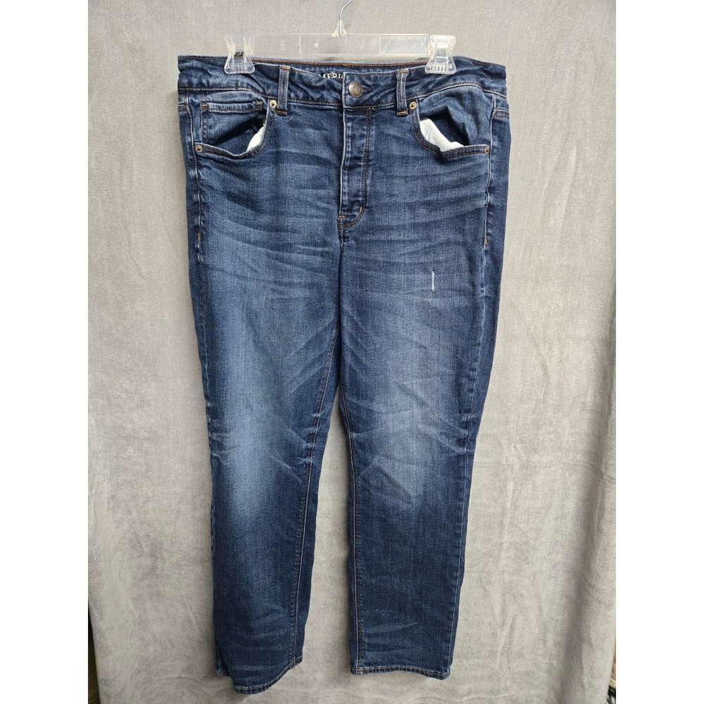 American Eagle Outfitters Womens 14 Regular Dark Wash Straight Leg Jeans Blue